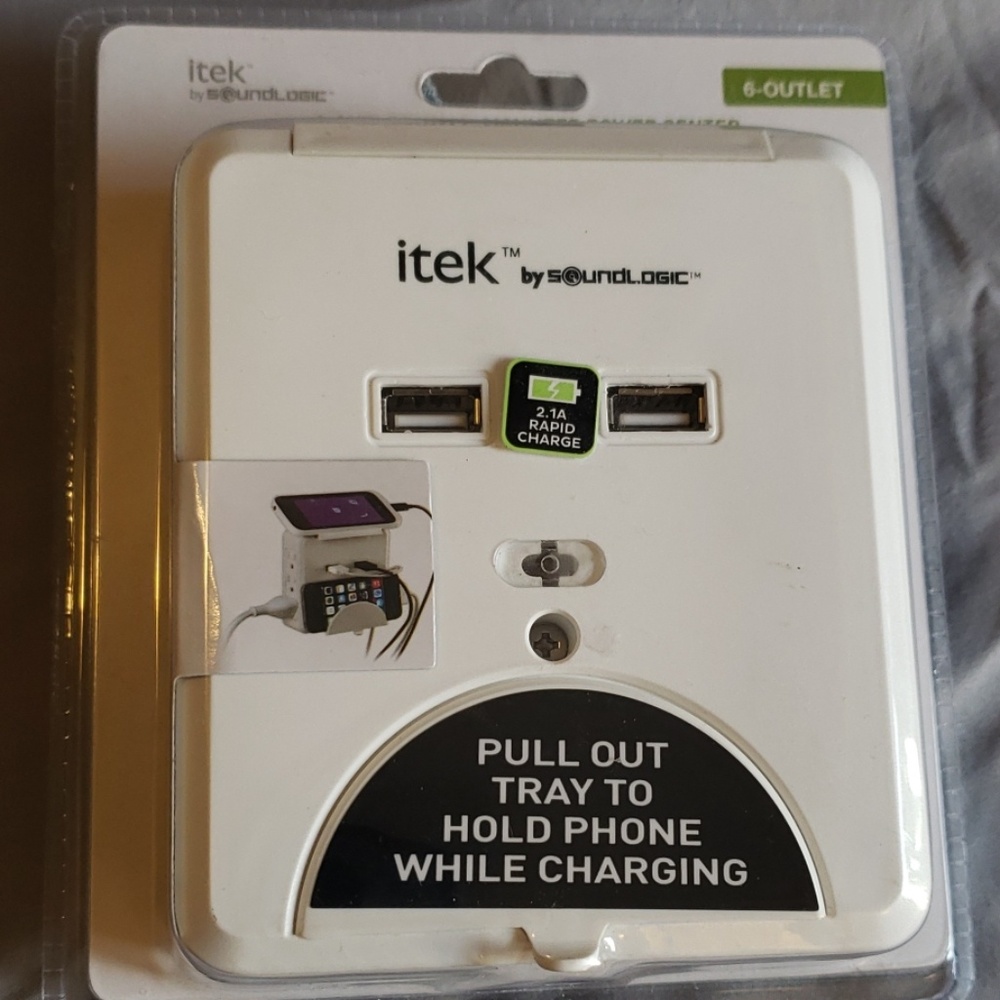 Itek 6-Outlet Wall-Mounted Power Center with Dual